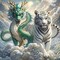 Blue Dragon and White Tiger Diamond Painting Kit - 13.7X 13.7 Inch (JK799-1)